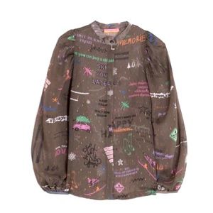 NWT Vilagallo Edina, Ski You Later Chiffon Top